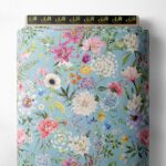 Bloom flower style with pink,blue colors