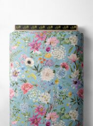 Bloom flower style with pink,blue colors