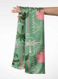 Palm flower style with green, pink colors - Image 3