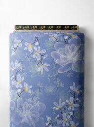 Blossom flower style with blue,white colors