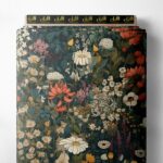 Petal flower style with green,white colors