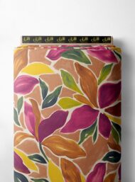 Leaf flower style with pink,green colors