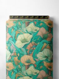 Petal flower style with green,orange colors