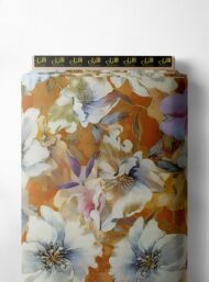 Bloom flower style with white,grey colors