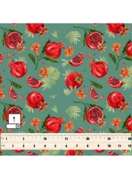 Pomegranate flower style with red,green colors - Image 5