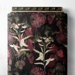 Petal flower style with black,red colors