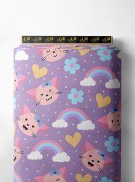 Cat animal style with pink,blue colors