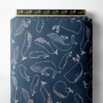 Whale ocean and sky style with blue colors