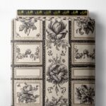 Bloom flower style with grey,white colors