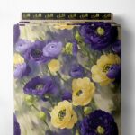 Bloom flower style with purple,yellow colors