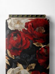 Bloom flower style with red,white colors