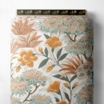 Bloom flower style with green,orange colors