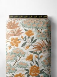 Bloom flower style with green,orange colors