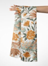 Bloom flower style with green,orange colors - Image 3