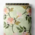 Petal flower style with green,pink colors