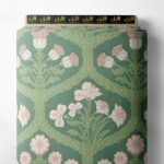 Petal flower style with green,pink colors