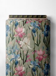 Bloom flower style with pink,blue colors