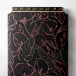 Bloom flower style with black, pink colors