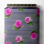 Rose flower style with pink,green colors