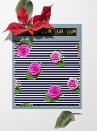 Rose flower style with pink,green colors - Image 6