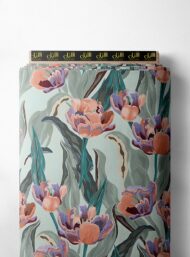 Petal flower style with pink,green colors