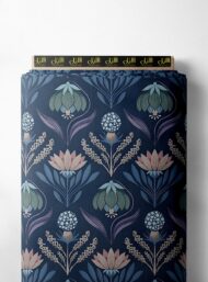 Bloom flower style with blue,pink colors