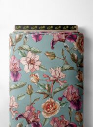 Rose flower style with pink,green colors