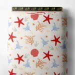 Starfish ocean and sky style with red,blue colors