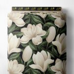 Bloom flower style with white,green colors