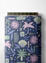 Palm flower style with pink,green colors