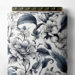 Petal flower style with blue, white colors