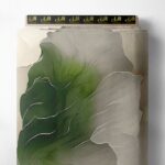 Leaf flower style with white, green colors