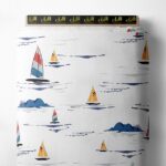 Sail ocean and sky style with blue,yellow colors