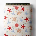 Starfish ocean and sky style with red,blue colors