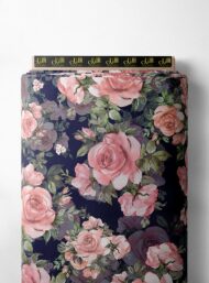 Rose flower style with pink,green colors