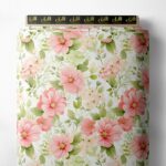 Bloom flower style with pink,green colors