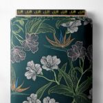 Petal flower style with green,white colors