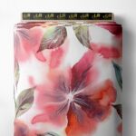 Leaf flower style with red,green colors