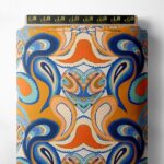 Shape mixed style with blue,orange colors