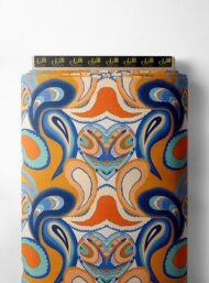 Shape mixed style with blue,orange colors