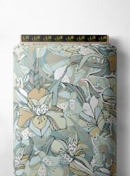 Bloom flower style with green,yellow colors