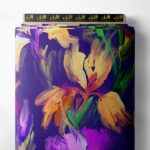 Petal flower style with purple,green colors