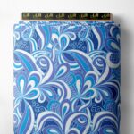 Petal flower style with blue, white colors