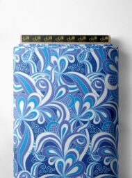 Petal flower style with blue, white colors