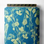 Leaf flower style with blue, green colors