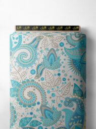 Leaf flower style with blue, green colors