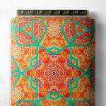 Hexagon geometric style with orange,red colors