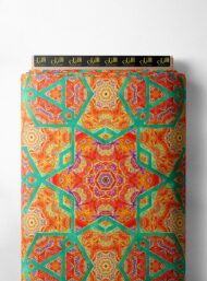 Hexagon geometric style with orange,red colors