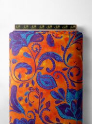 Bloom flower style with blue,orange colors