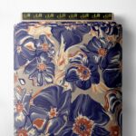 Bloom flower style with blue,red colors